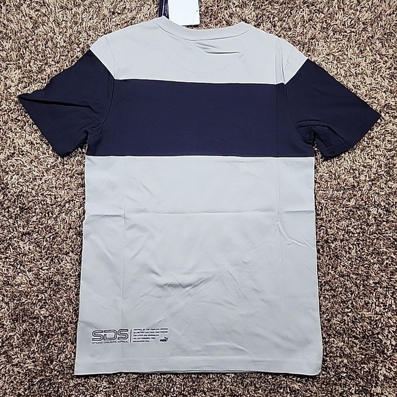 Red Bull Puma Mens Crew Neck T-Shirt Racing Team Logo Size Small Red Gray Blue - Picture 3 of 11